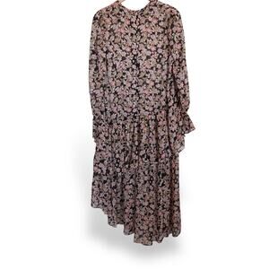 Beulah Style Sheer Floral Maxi Dress Sz M